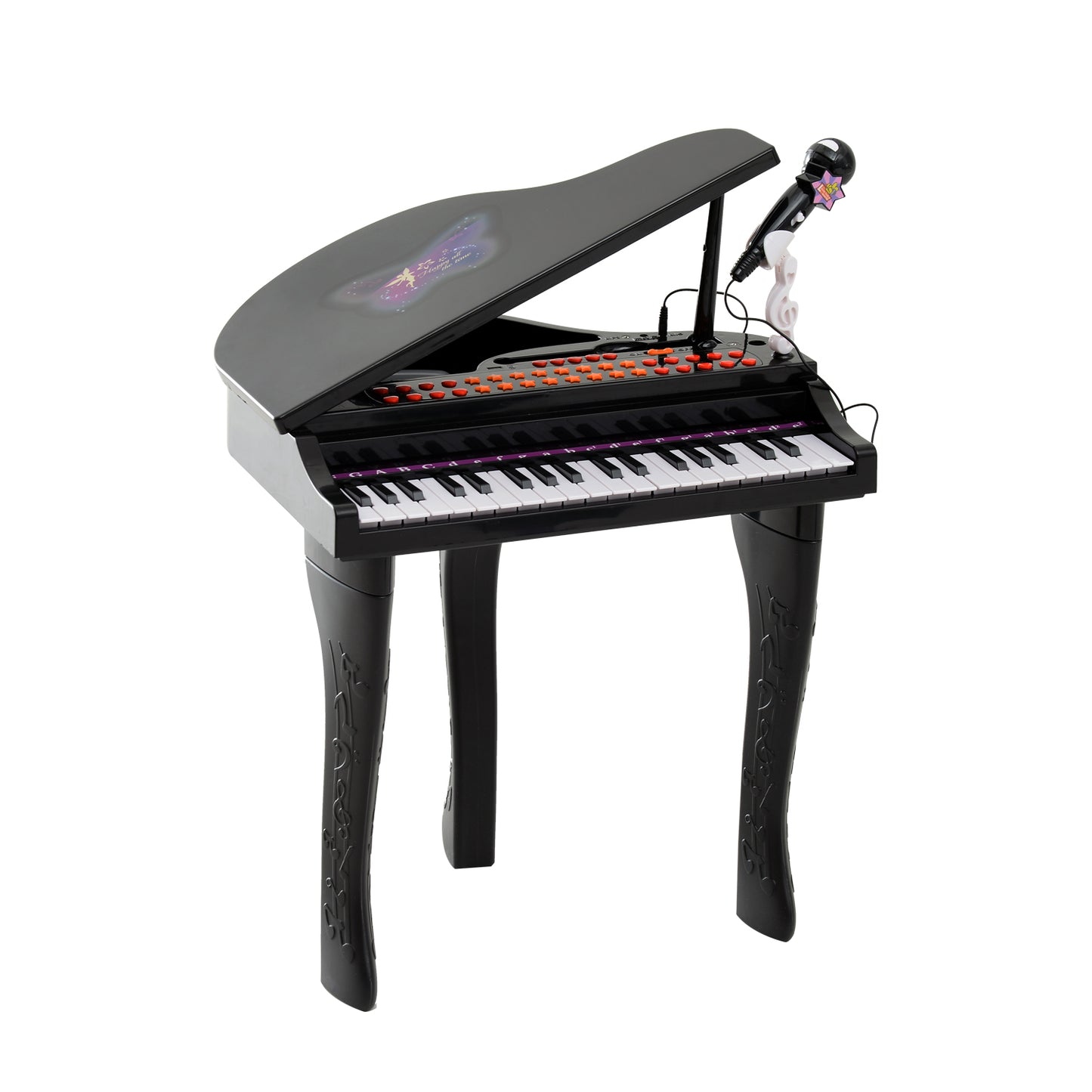 HOMCOM Mini Electronic  Piano W/Stool-Black