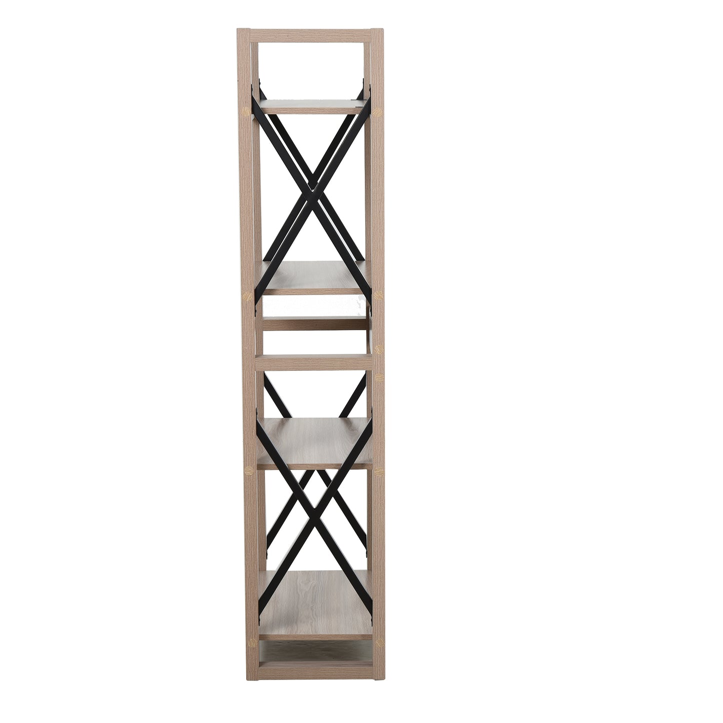 HOMCOM Particle Board Steel Enforced 4-Tier Bookshelf