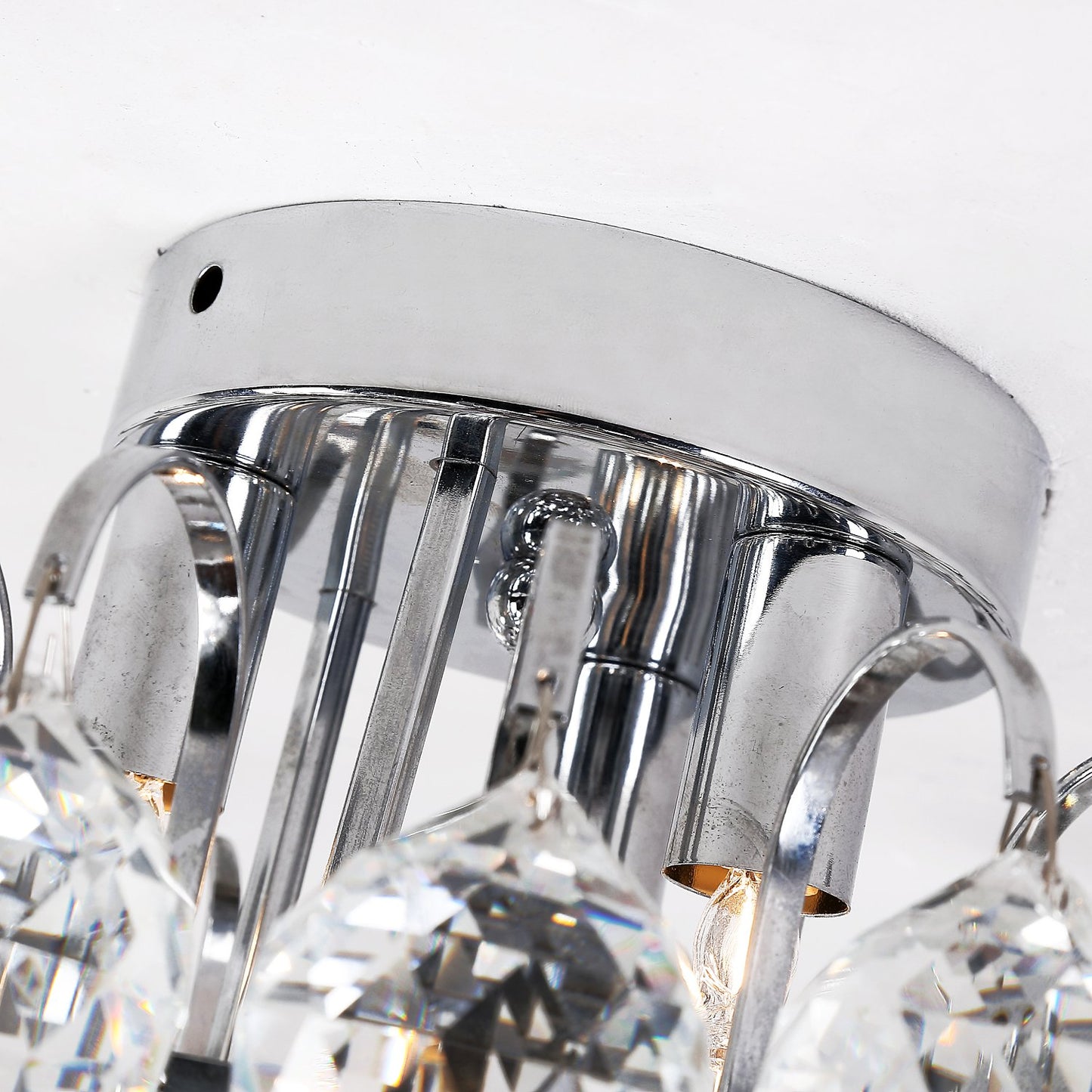 HOMCOM 30x30cm K9 Crystal Droplets Ceiling Pendant Light Silver