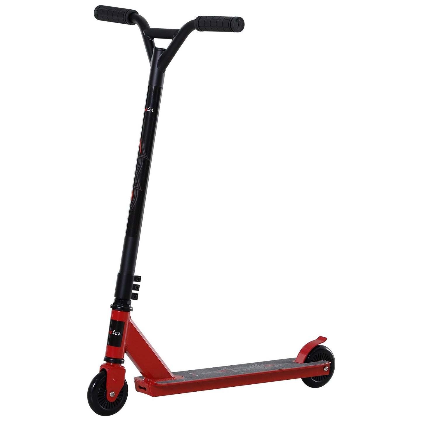 HOMCOM Teens Lightweight Steel Stunt Scooter Red