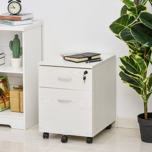 Vinsetto 2-drawer Filing Cabinet Lockable White