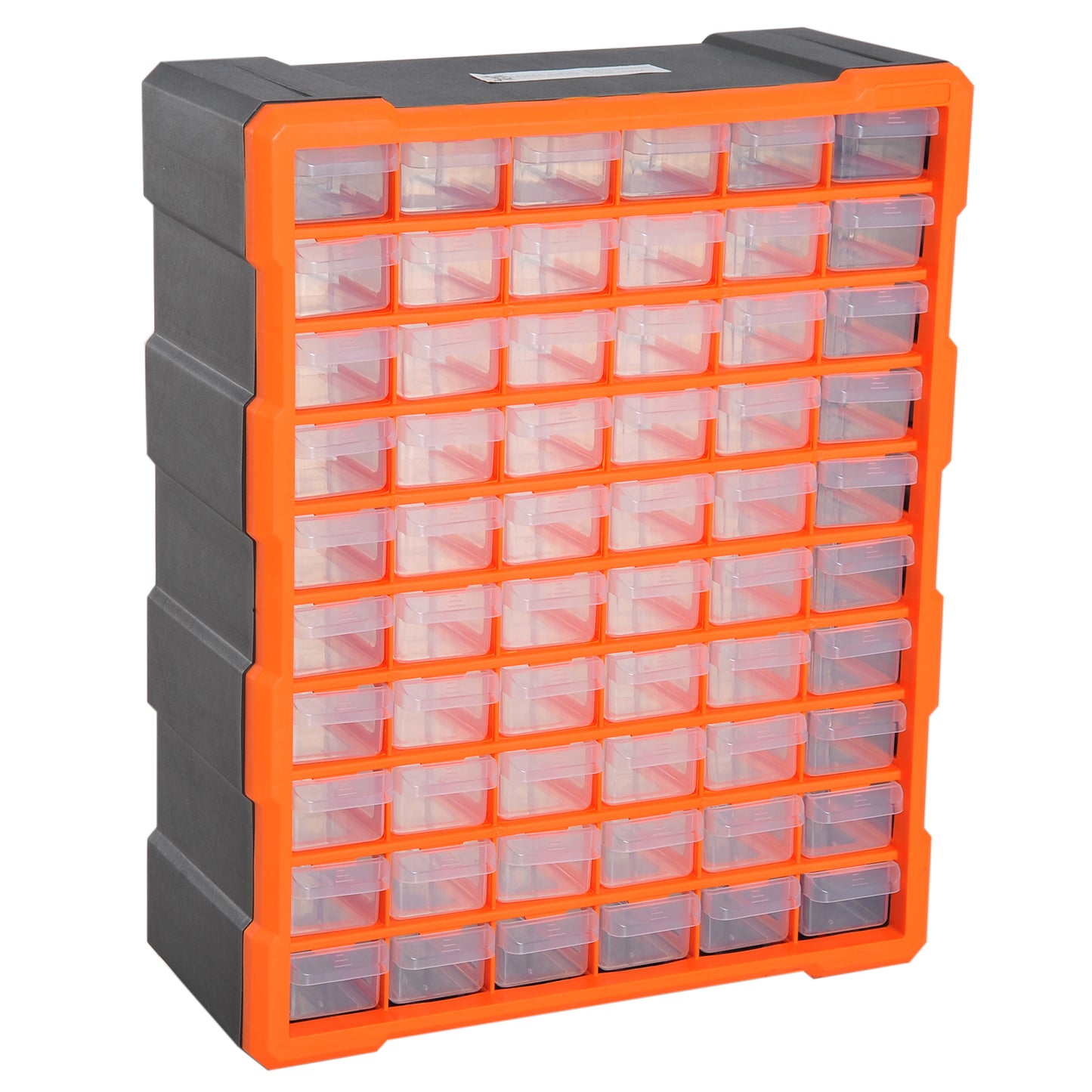 DURHAND 60 Drawer Storage Cabinets, 38Lx16Dx47.5H cm, Plastic-Orange