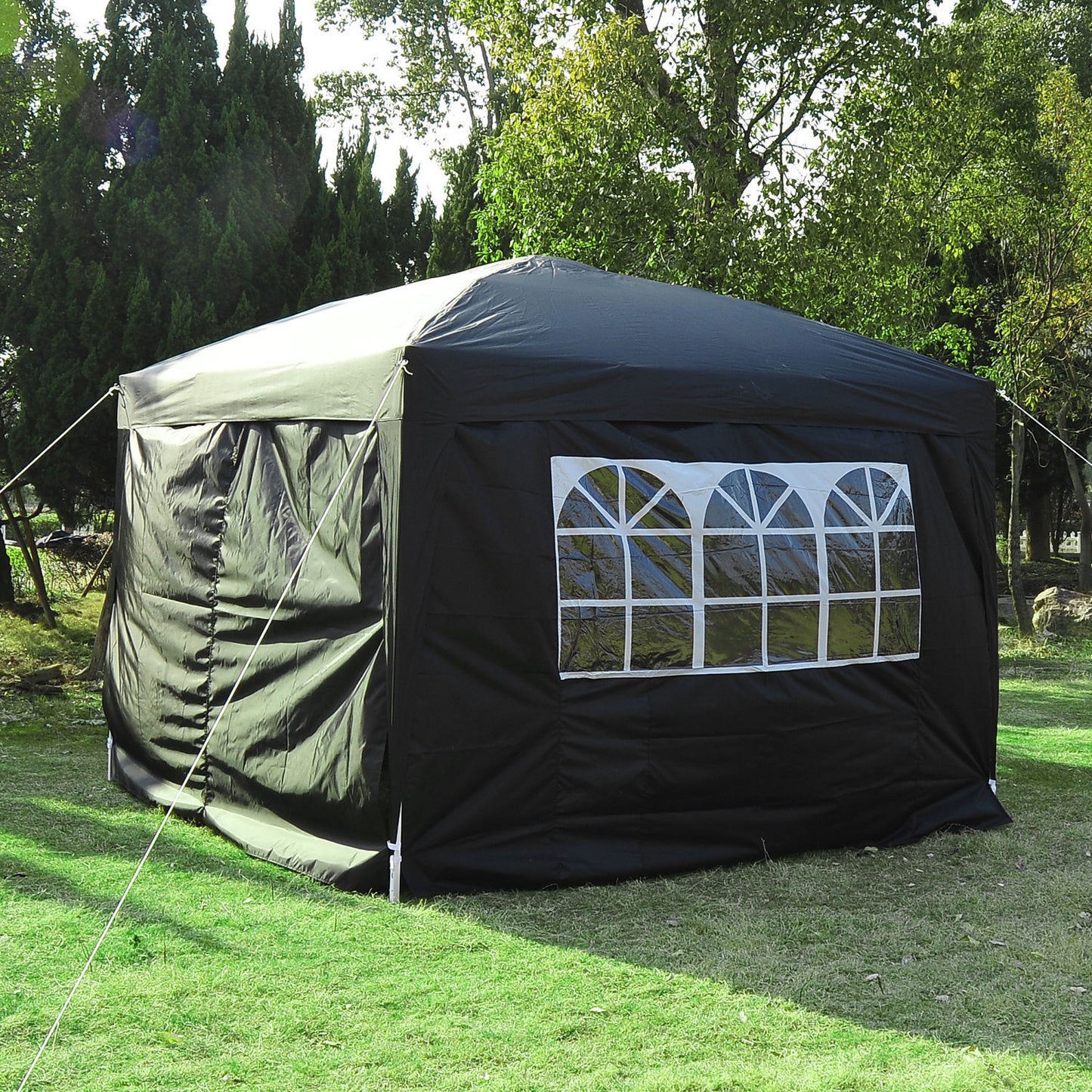 Outsunny Pop Up Gazebo Marquee, 3x3 m-Black