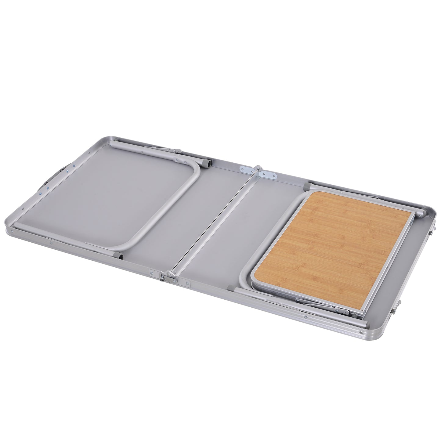 Outsunny Aluminium MDF-Top 4ft Folding Portable Outdoor Table Silver