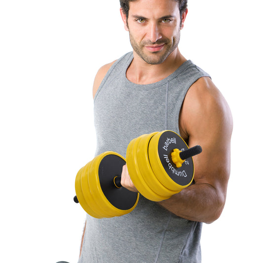 HOMCOM Adjustable 30kg Barbell & Dumbbell Set Ergonomic Fitness Exercise in Home Gym