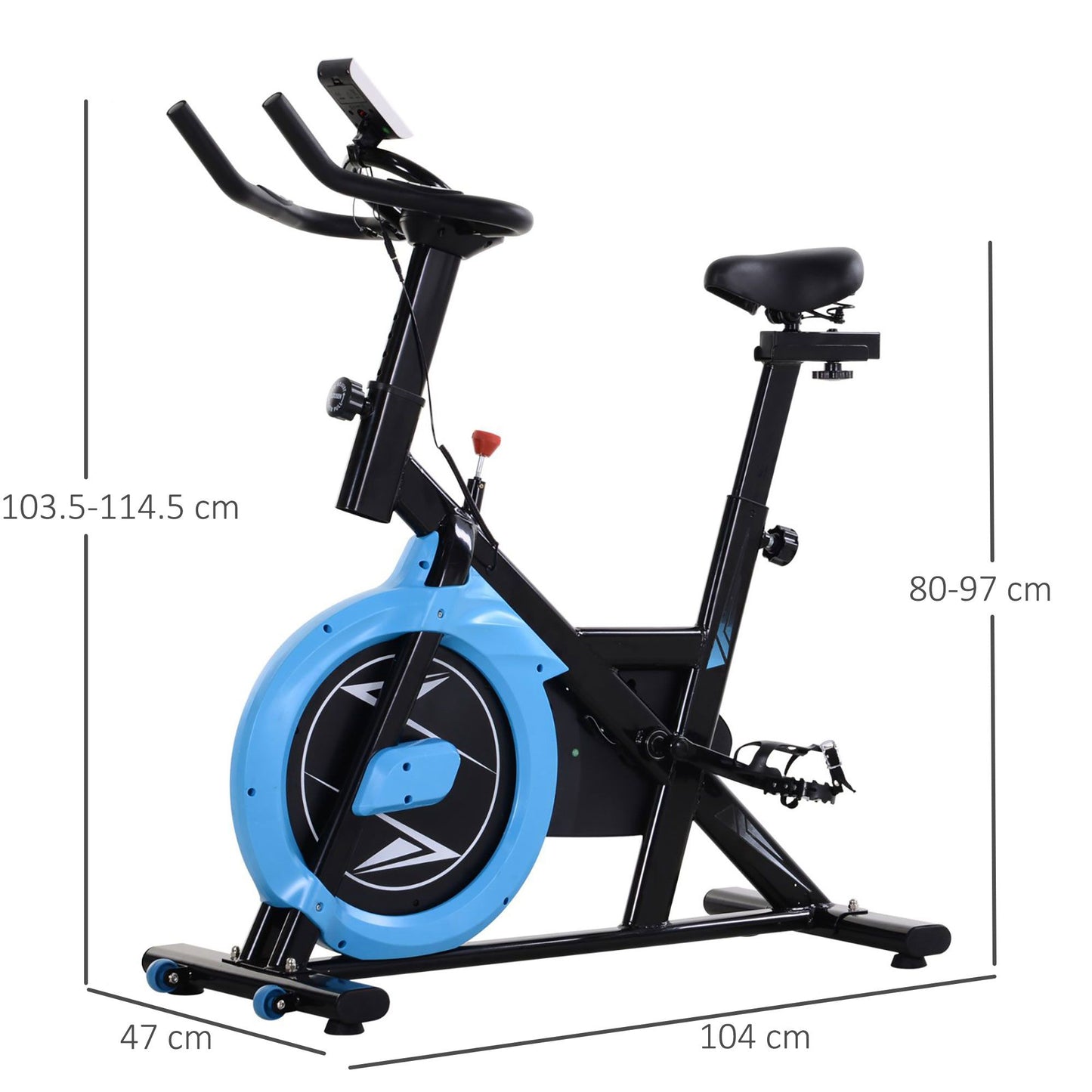 HOMCOM Upright Stationary Exercise Bike Belt Drive Home Gym Indoor Cycling with LCD Monitor