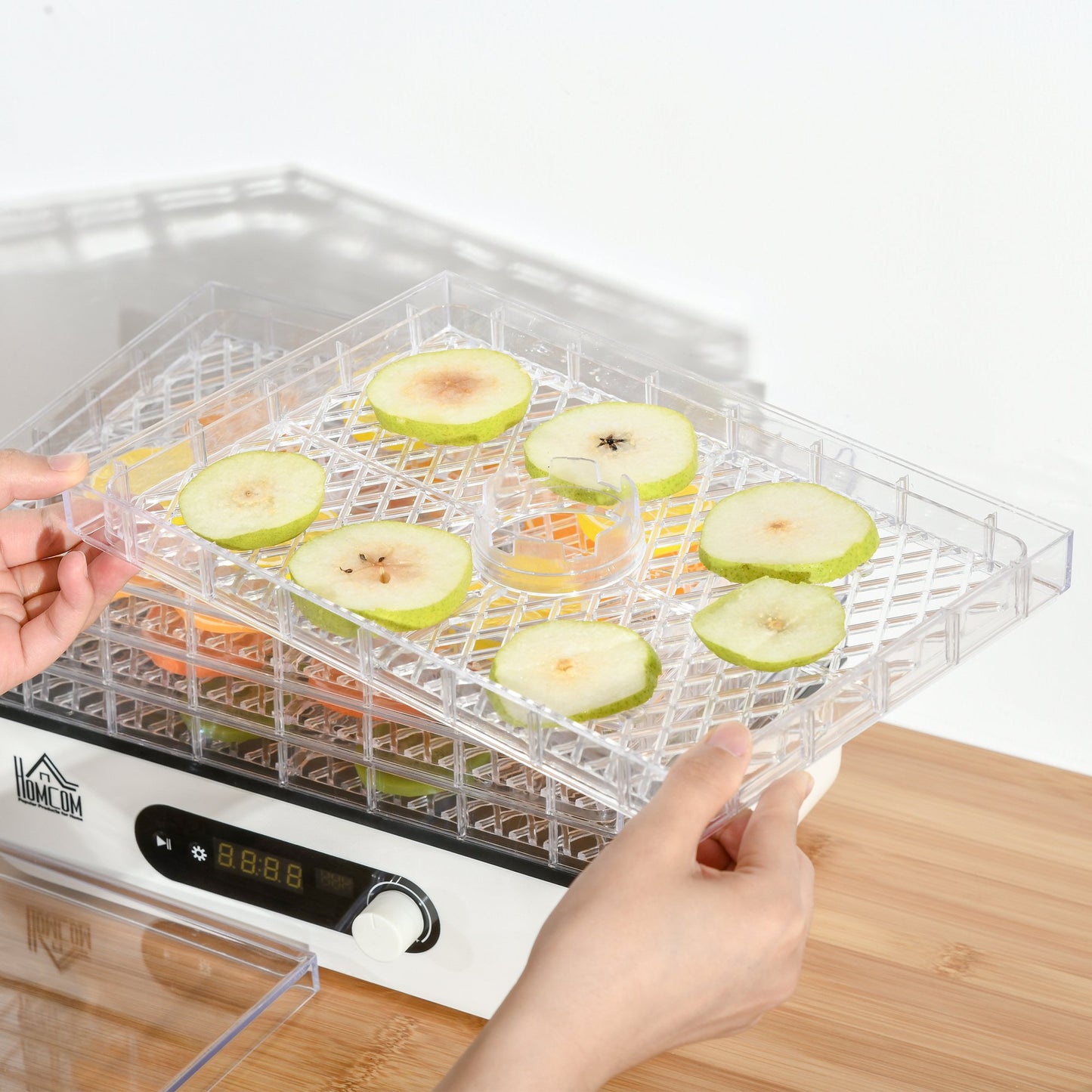 HOMCOM 5 Tray Food Dehydrator Fruit Dryer w/ Adjustable Temp Timer for Vegetables Meat