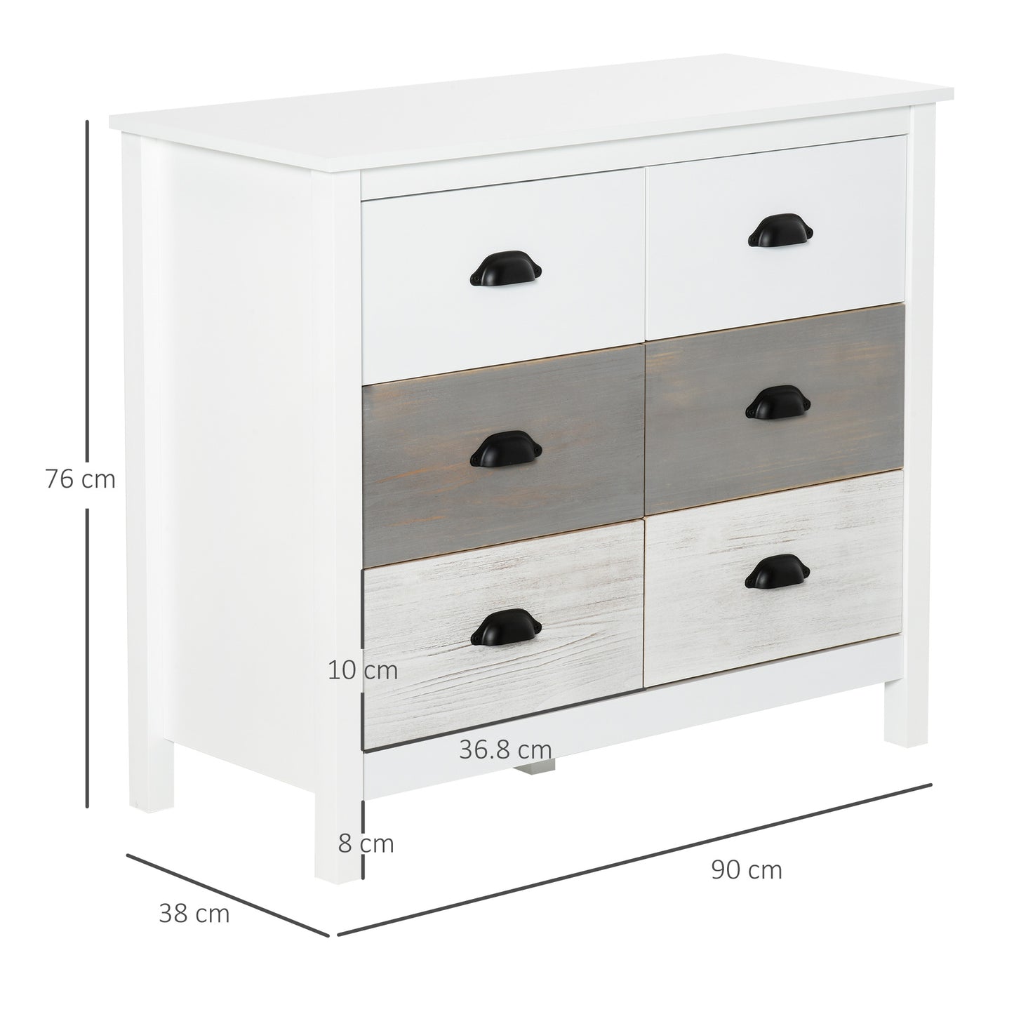 HOMCOM Side Cabinet Home Organizer with Storage Drawer Unit for Bedroom, Living Room