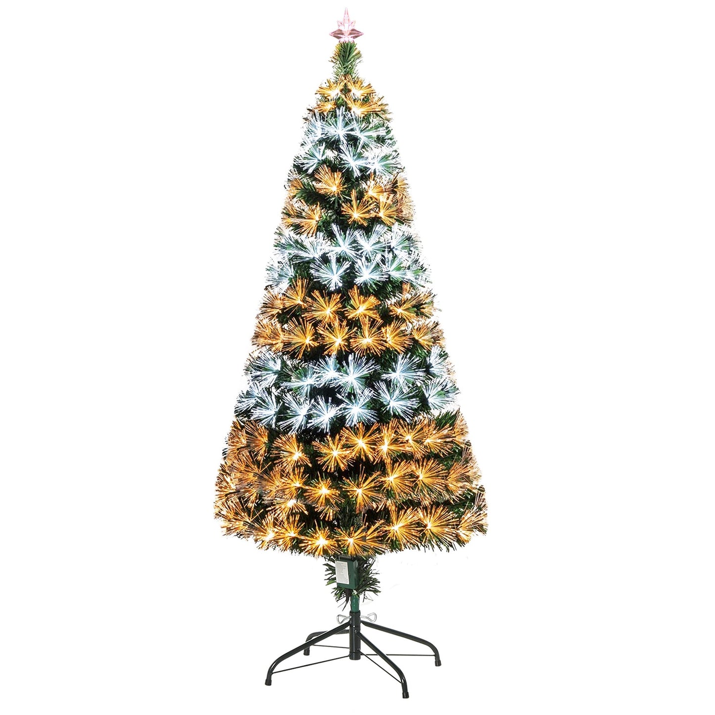 HOMCOM 5ft Artificial Pre-Lit PVC Christmas Tree Green