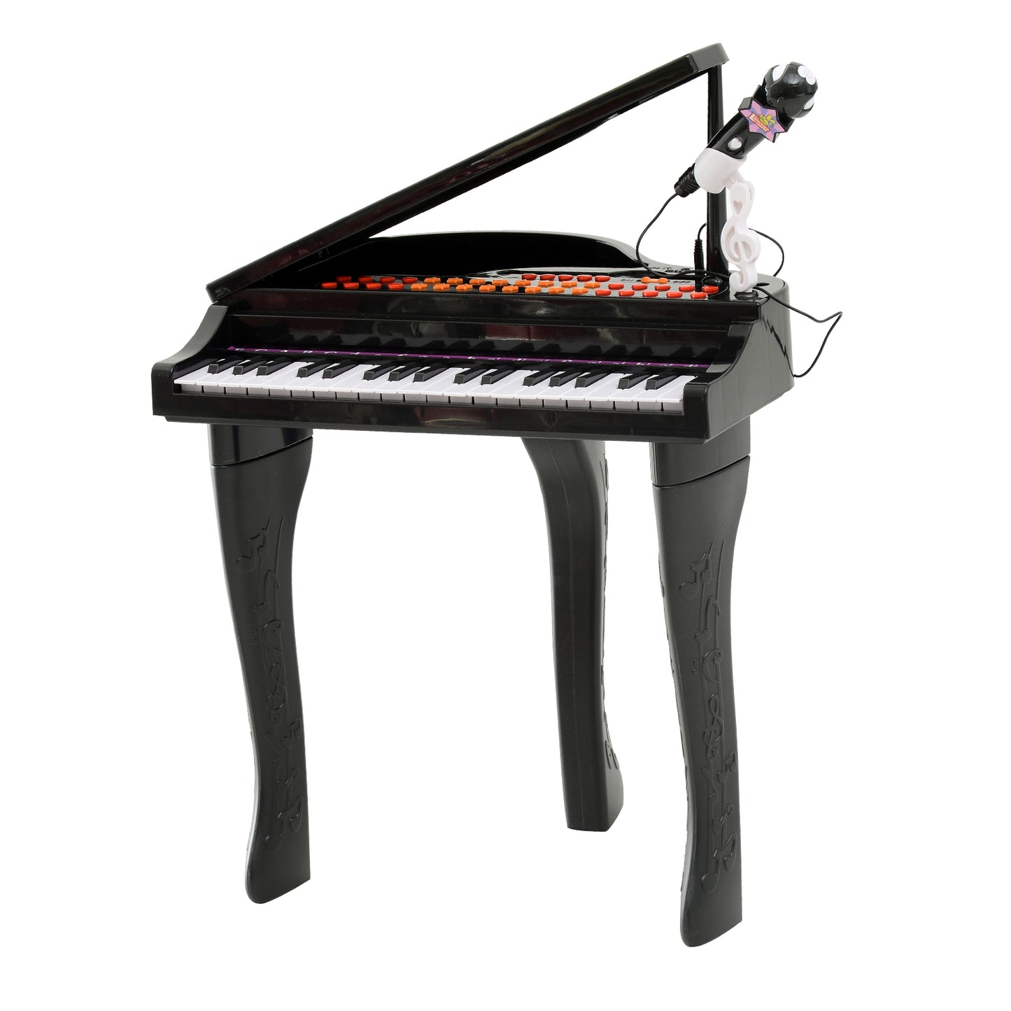 HOMCOM Mini Electronic  Piano W/Stool-Black