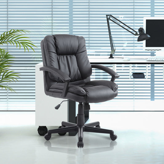 HOMCOM PU Leather Executive Office Chair-Black