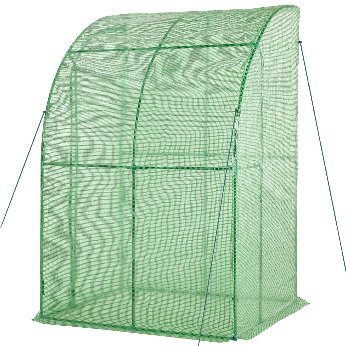 Outsunny Outdoor Medium Plant Green House w/Zippered Doors Strong PE Cover 143x118x212cm
