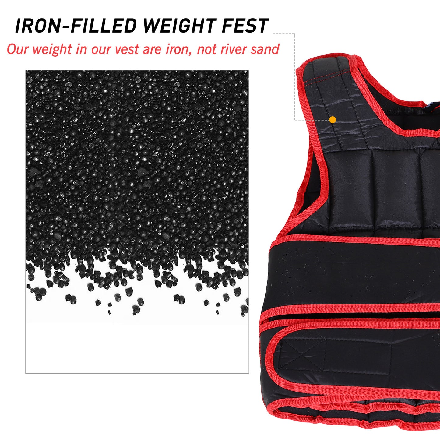 HOMCOM 15kg Weight Vest Adjustable Exercise Workout w/ 36 Weights Padding Black