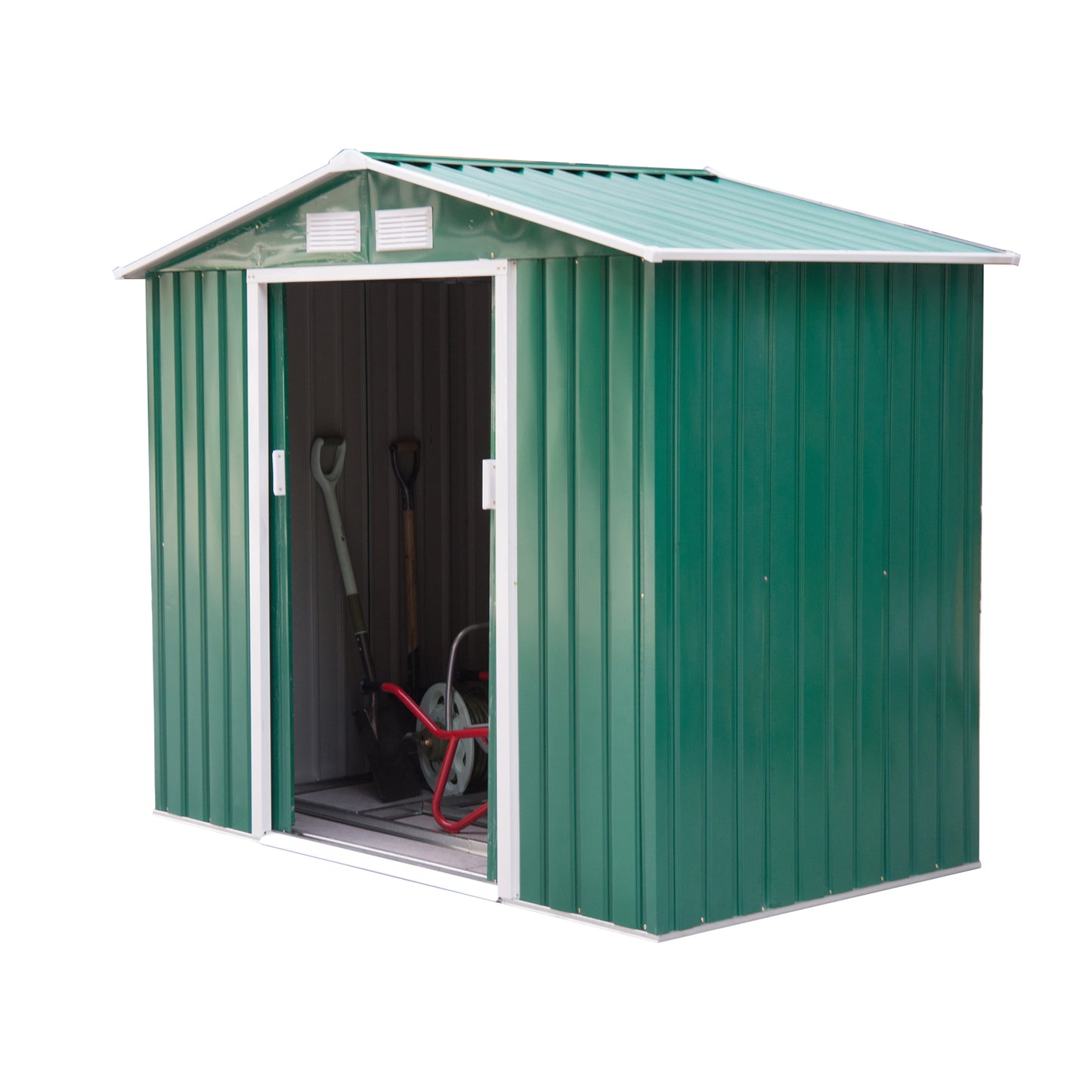 Outsunny Metal 7x4 ft Garden Shed-Green