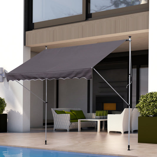 Outsunny 3x1.5m  Adjustable Outdoor Aluminium Frame Awning Grey