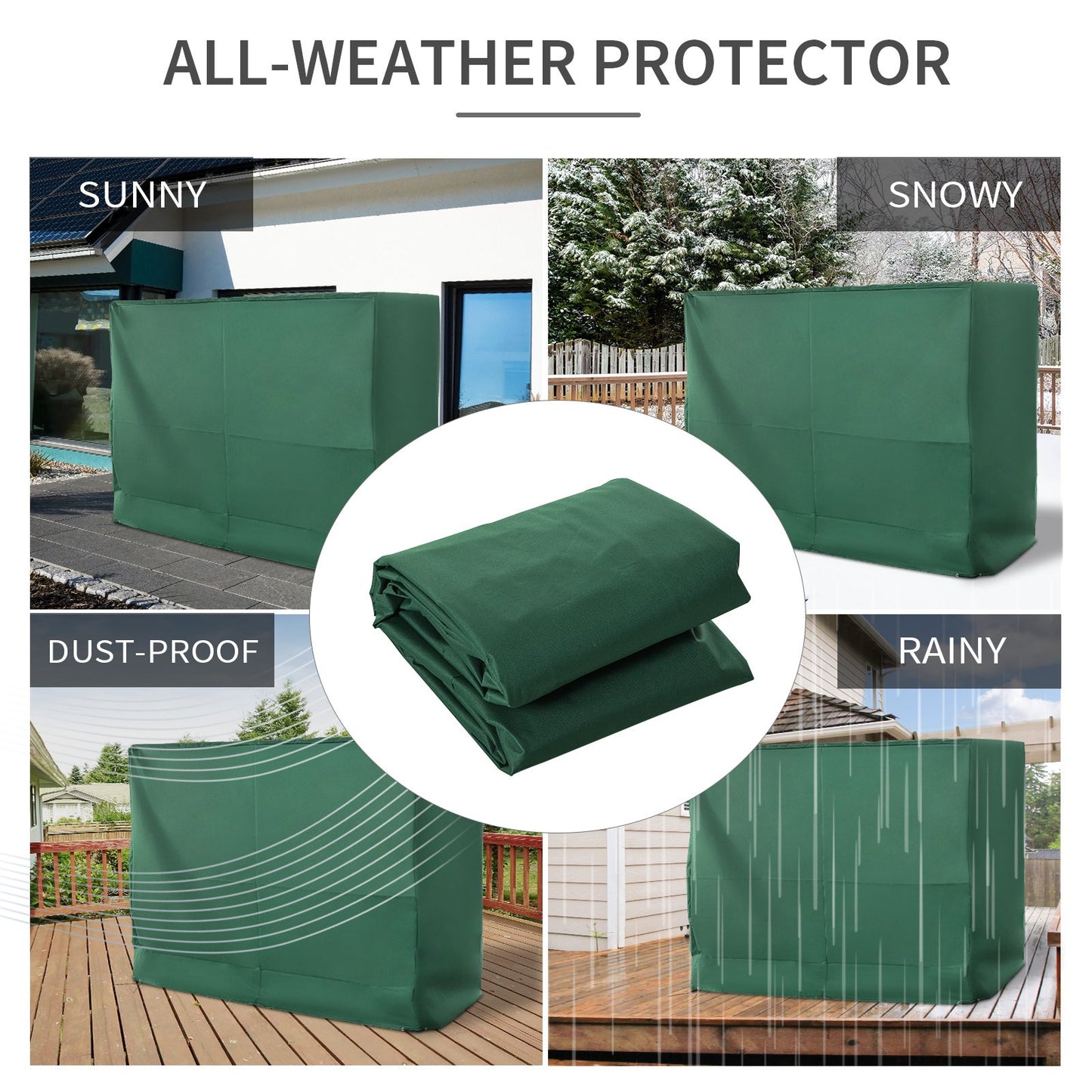 Outsunny 230x315cm 3-Seat Outdoor Garden Swing Chair Protective Cover Water UV Resistant