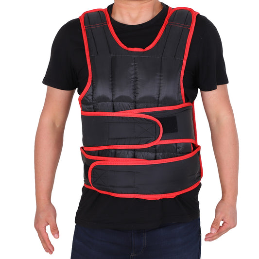 HOMCOM 20kg Metal Sand Weight Adjustable Unisex Trainer Vest Weighted Vest Black/Red