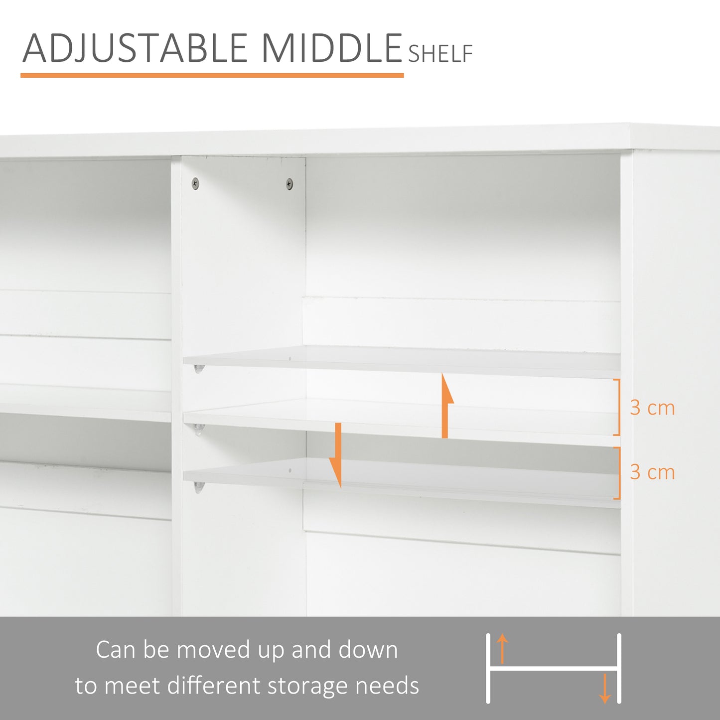 HOMCOM MDF 2-Tier Bookcase Unit White