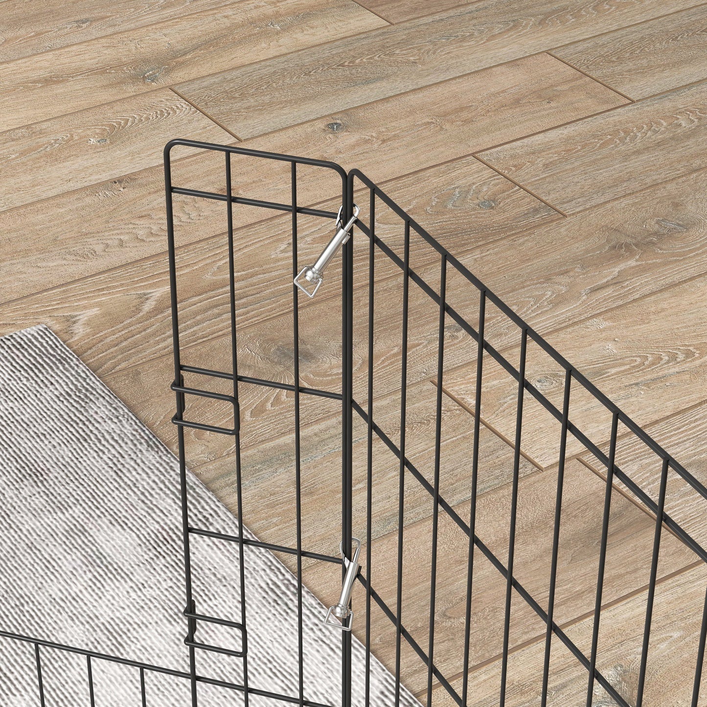 PawHut Dog Playpen Puppy Pen EightPanel Metal Fence for Small Dogs Indoors Outdoors Black