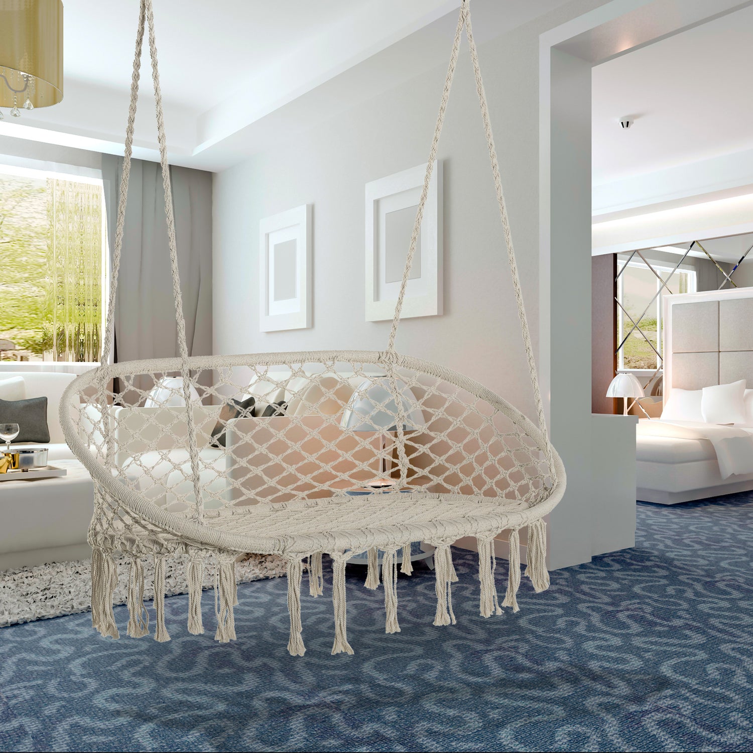 Living Room Bedroom Hammock Swing SONGMICS Hanging Chair, Hammock