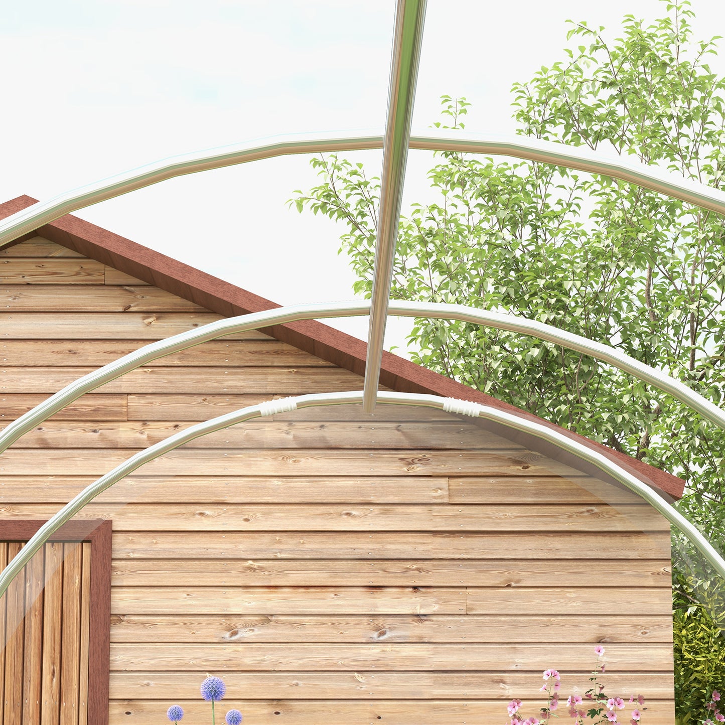Outsunny Polytunnel Greenhouse Walkin Grow House with PE Cover Door and Galvanised Steel Frame 3 x 2 x 2m Clear