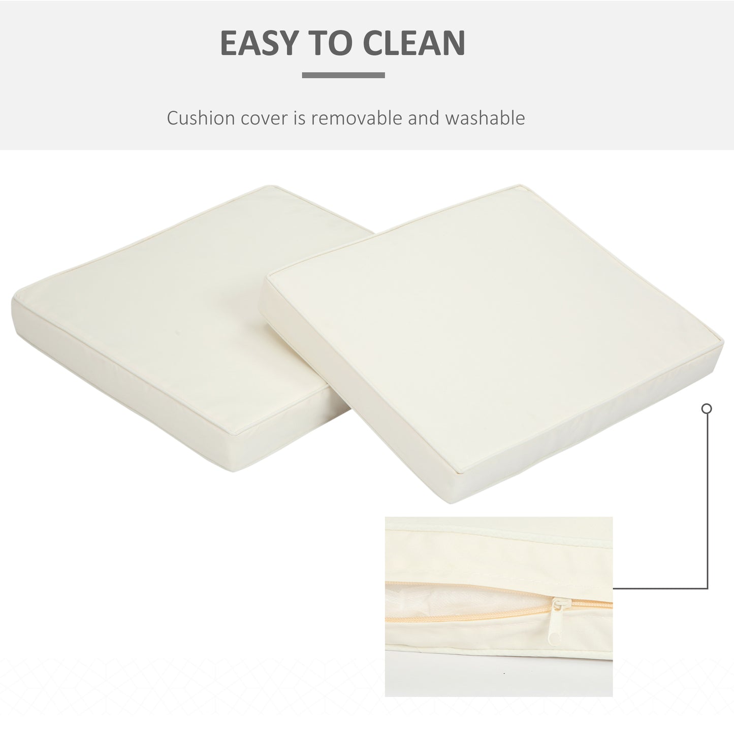 Outsunny Replacement Seat and Back Cushion Set - Cream White