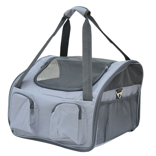 Pawhut 41Lx34Wx30H cm Pets Carrier Folding Bag-Grey