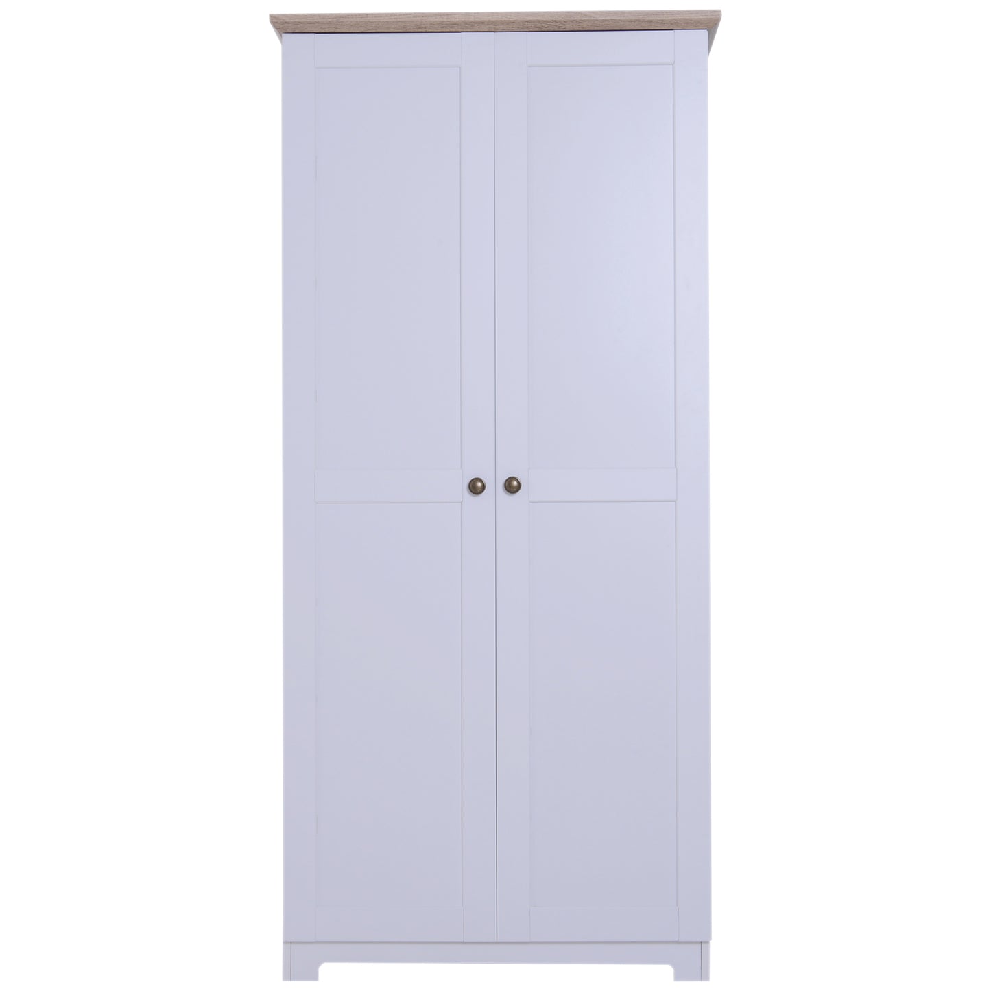 HOMCOM Storage Cabinet With 2 Doors 4 Shelves, 80Wx48Dx172H cm-White