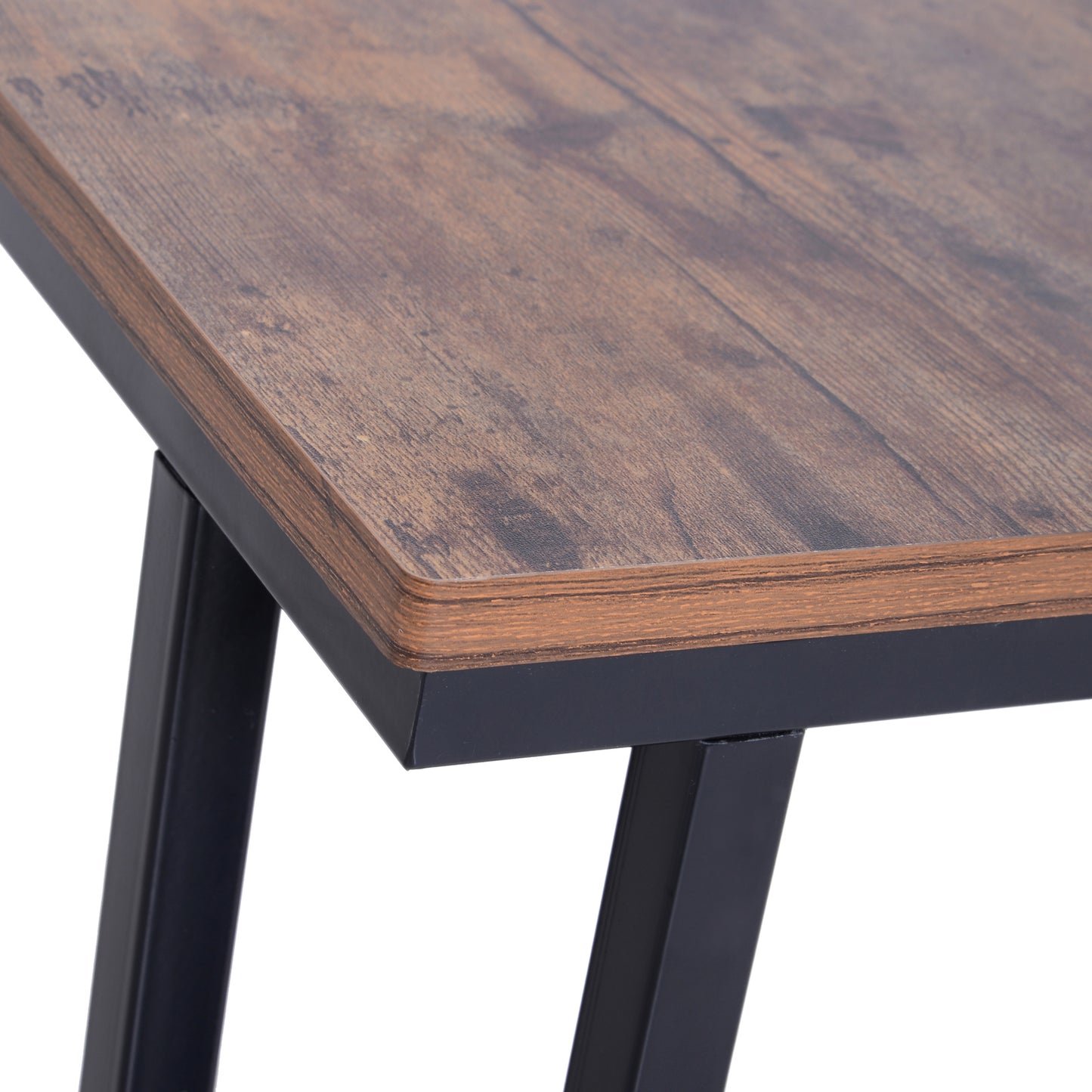 HOMCOM Side Coffee  Table, 51Lx36Wx61H cm-Wood Grain/Black Colour