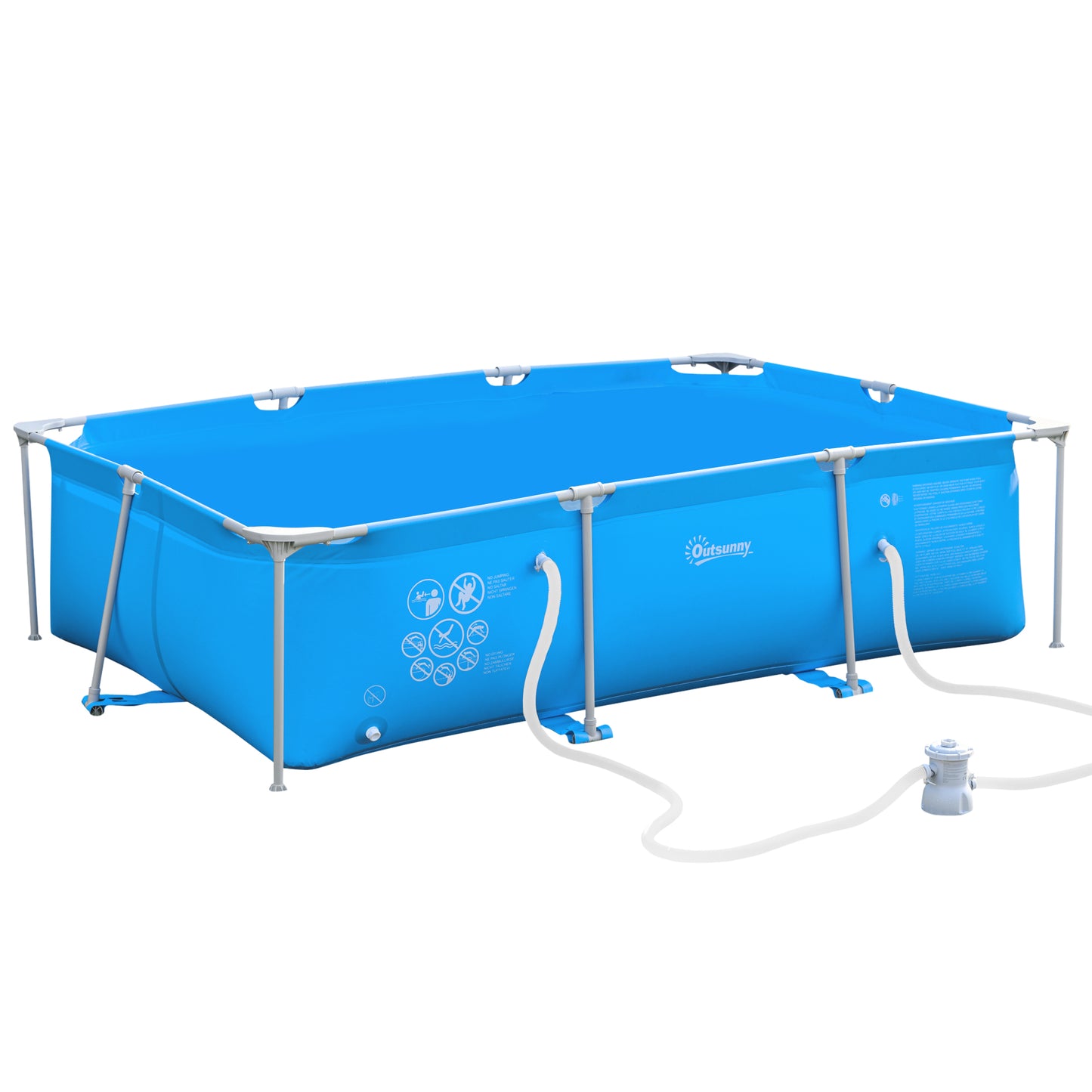 Outsunny Steel Frame Swimming Pool w/ Filter Pump and Reinforced Sidewalls Rust Resistant
