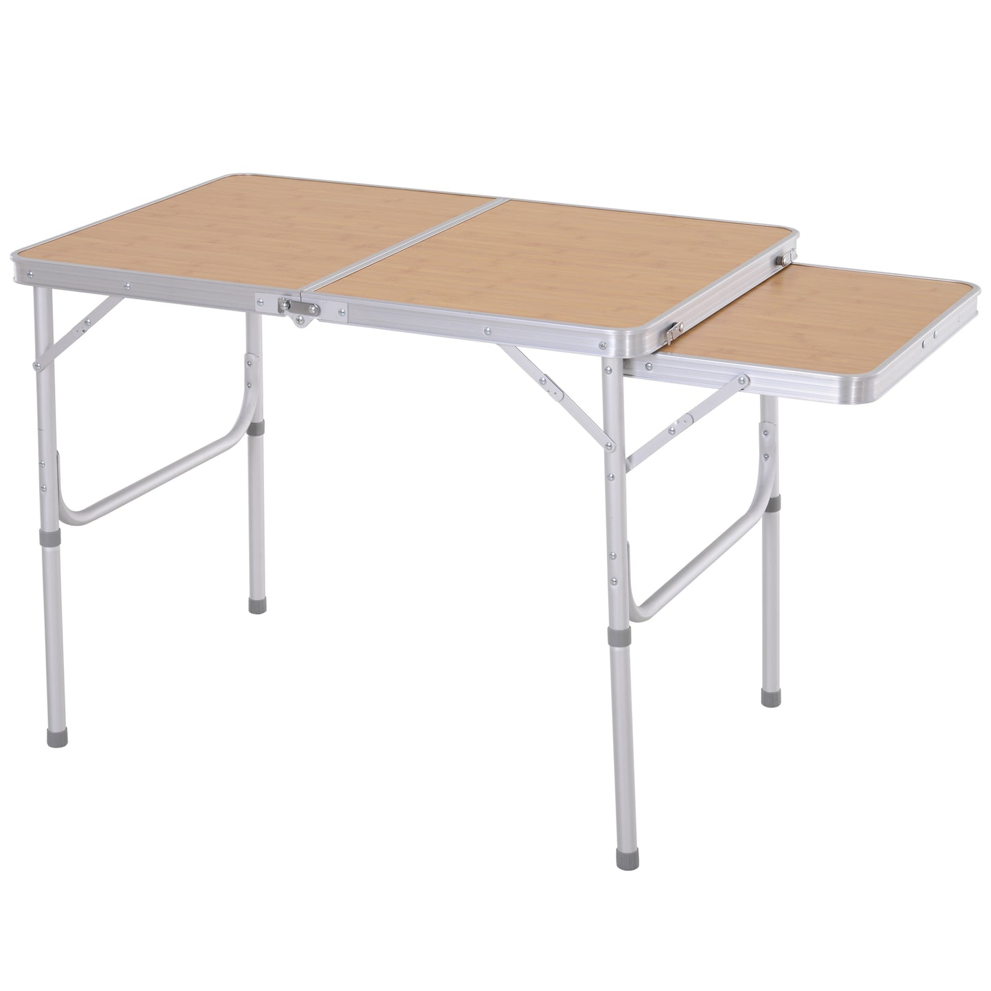 Outsunny 3ft Aluminium MDF-Top Folding Picnic Table Portable Camping Table