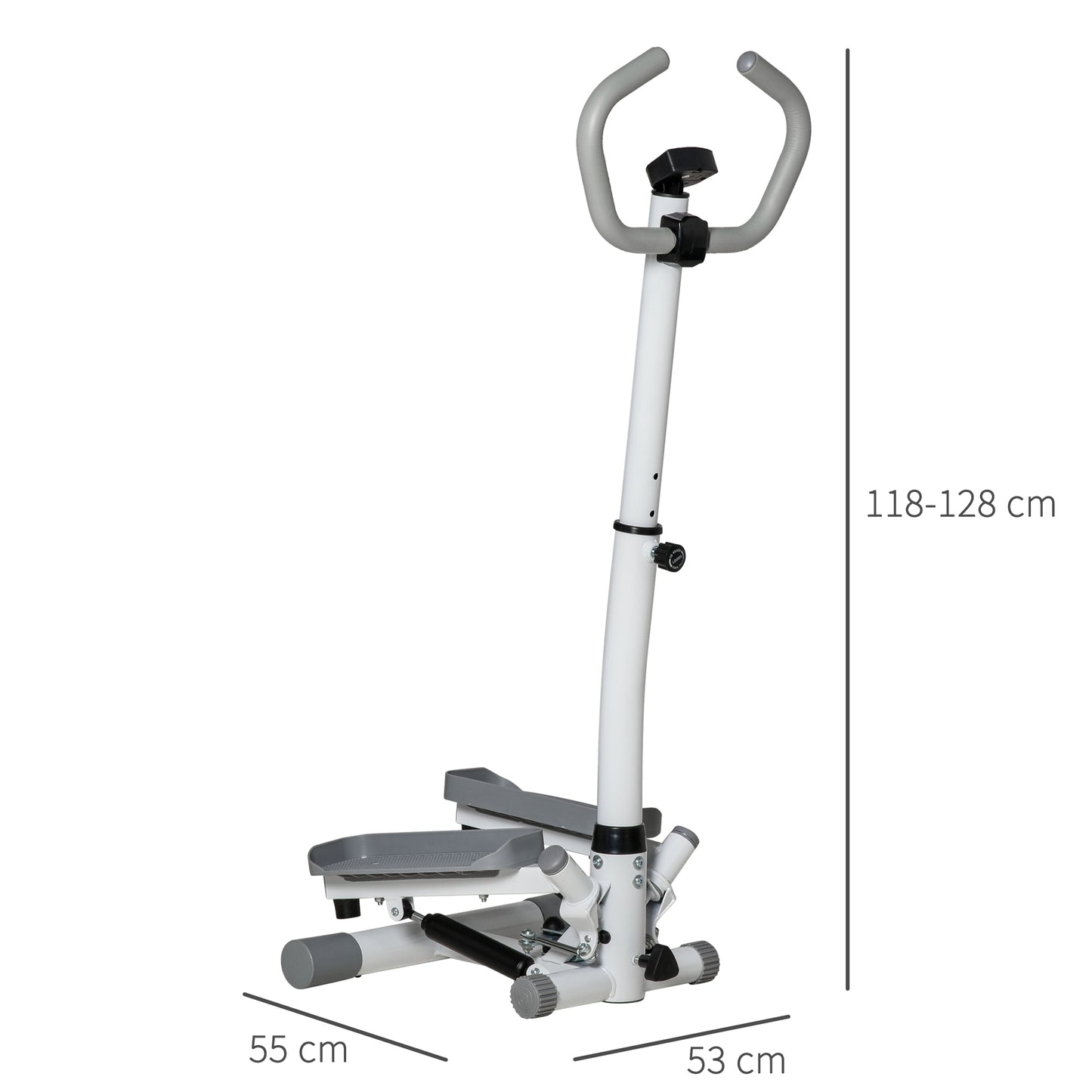 HOMCOM Adjustable Twist Stepper Aerobic Body Workout Machine For Home Gym