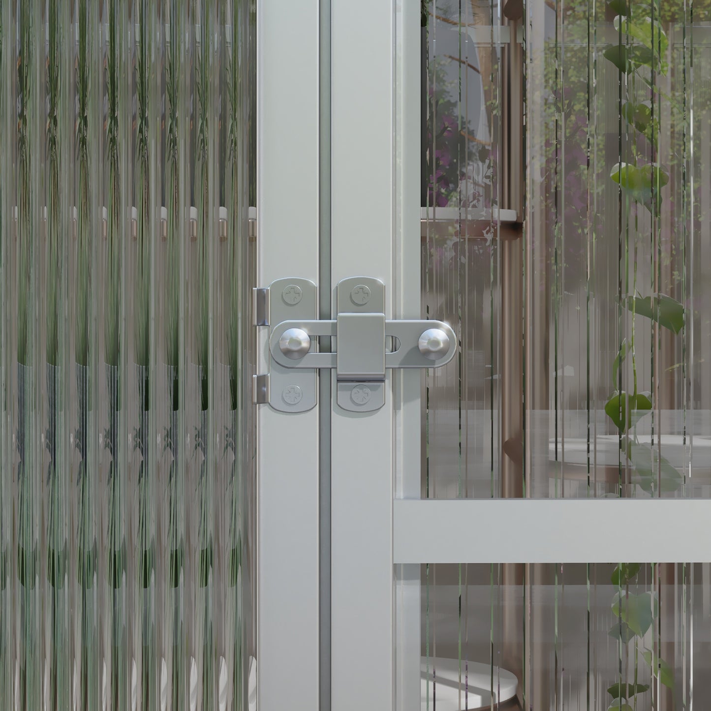 Outsunny 6 x 6ft Polycarbonate Greenhouse with Rain Gutters, Large Walk-In Green House with Door and Window, Garden Plants Grow House with Aluminium Frame and Foundation