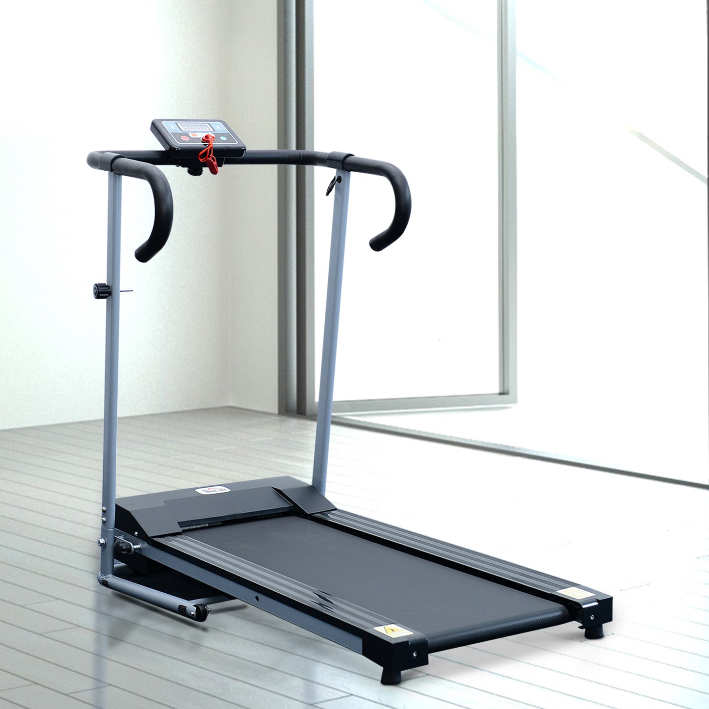 HOMCOM Electric Treadmill Home Running Machine 500W 28kg-Black/Grey