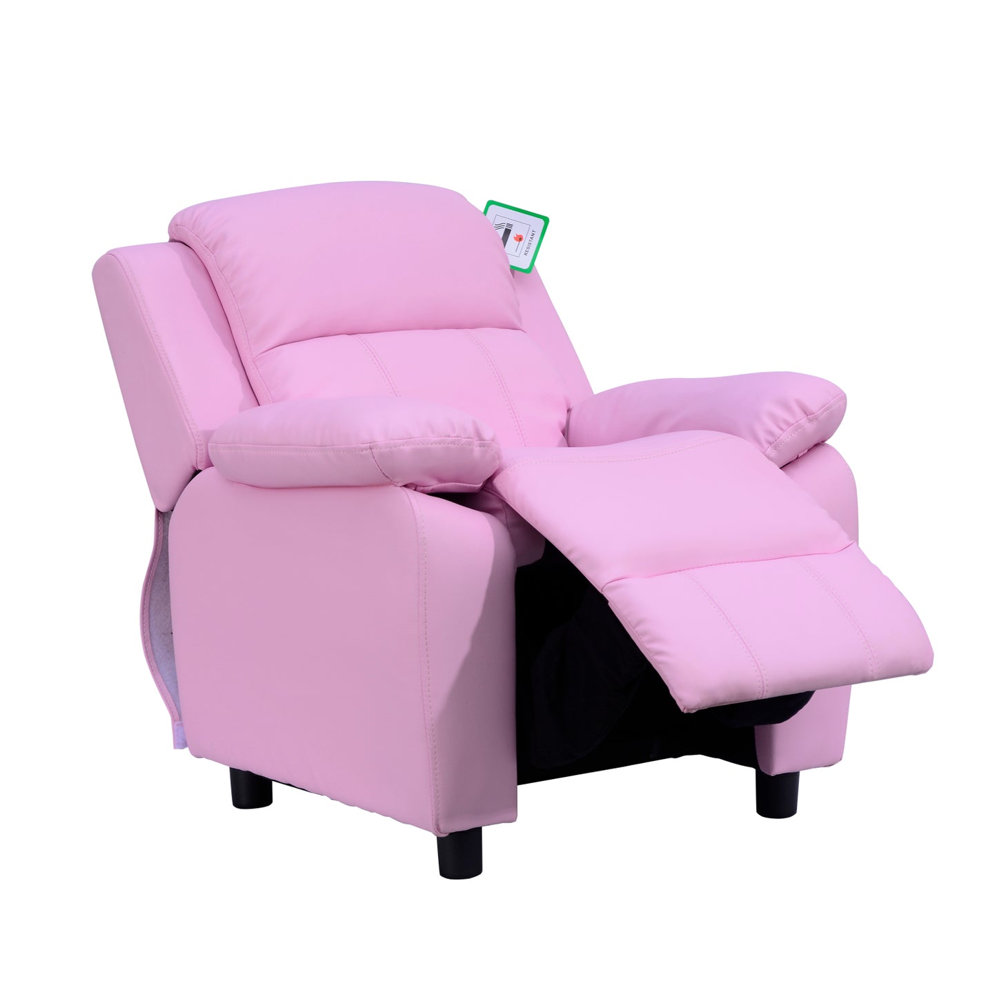 HOMCOM Childrens Recliner Armchair W/ Storage Space on Arms-Pink