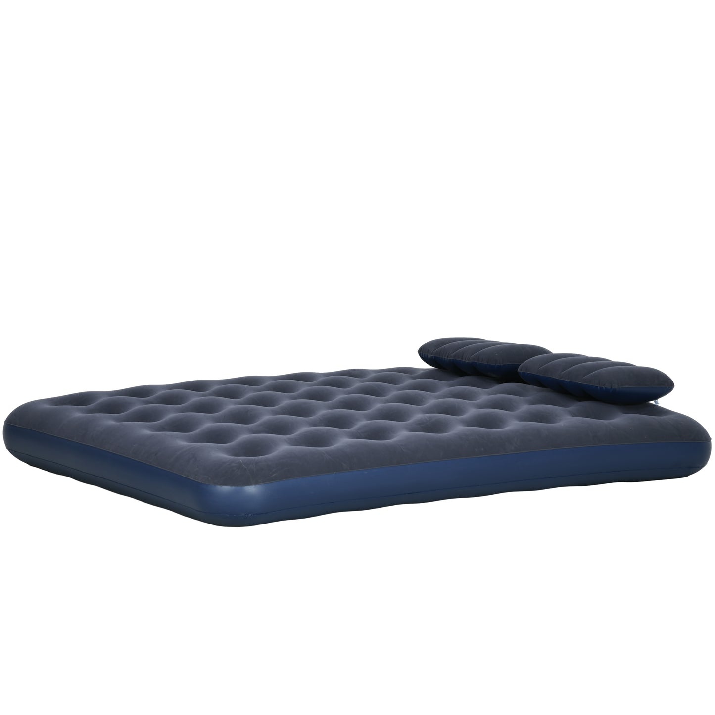 Outsunny Inflatable Double Air Bed, with Hand Pump - Blue