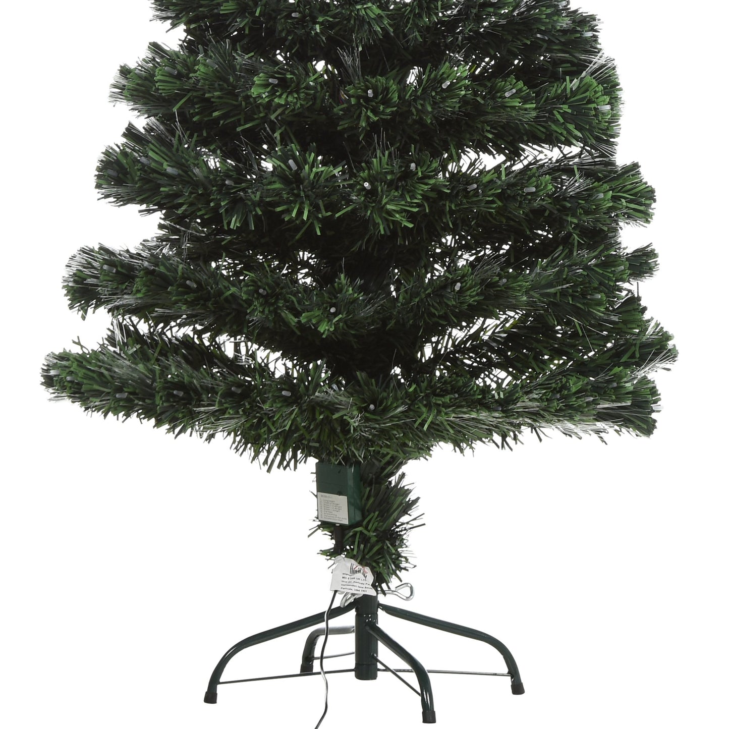 HOMCOM 150CM Pre-Lit Fibre Optic Christmas Tree Metal Base 170 Branch Tip LED Lights