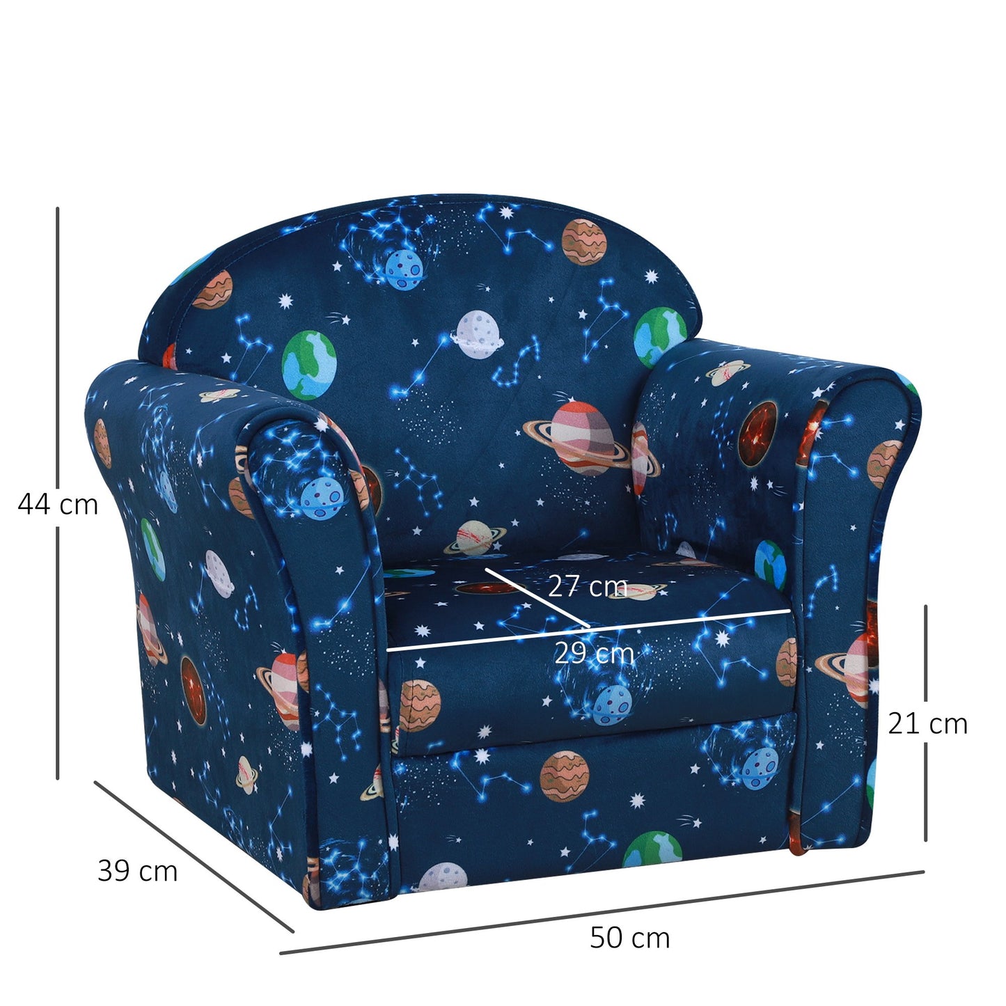 HOMCOM Kids Polyester Upholstered Outer-Space Armchair