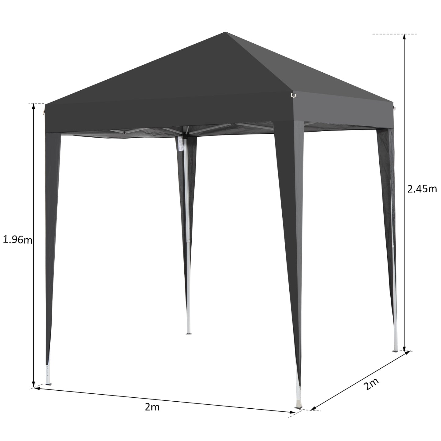 Outsunny Pop Up Gazebo Canopy, size (2 x 2m)-Black
