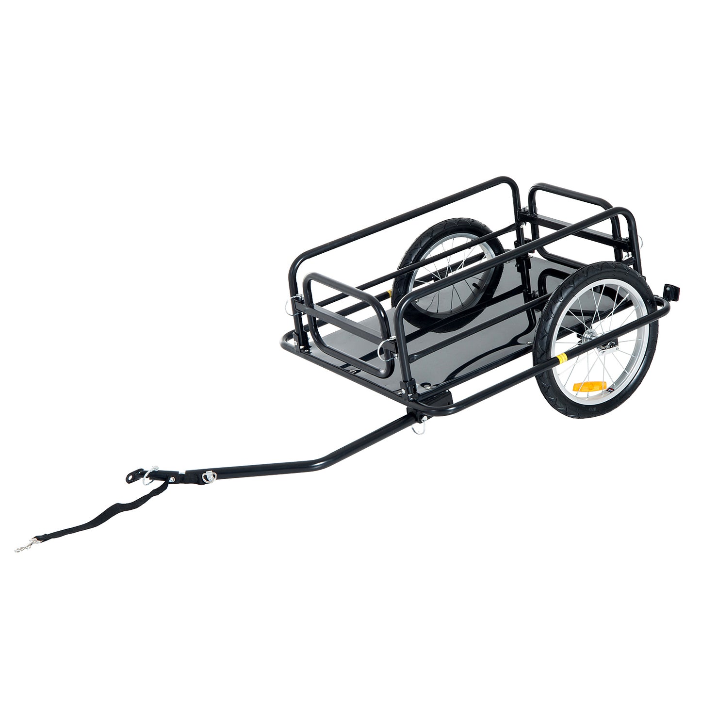 HOMCOM Bike Cargo Trailer in Steel Frame-Black