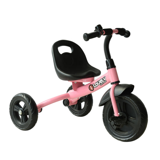 HOMCOM Toddler Three Wheel Plastic Tricycle Bike Pink