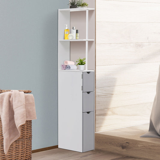 HOMCOM Bathroom Storage Cupboard,15Wx31.5Dx34H cm-White