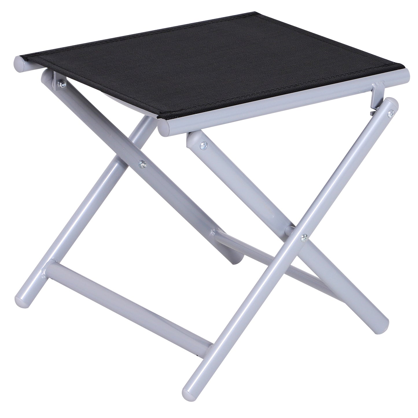 Outsunny Portable Aluminum Textoline Chair-Black