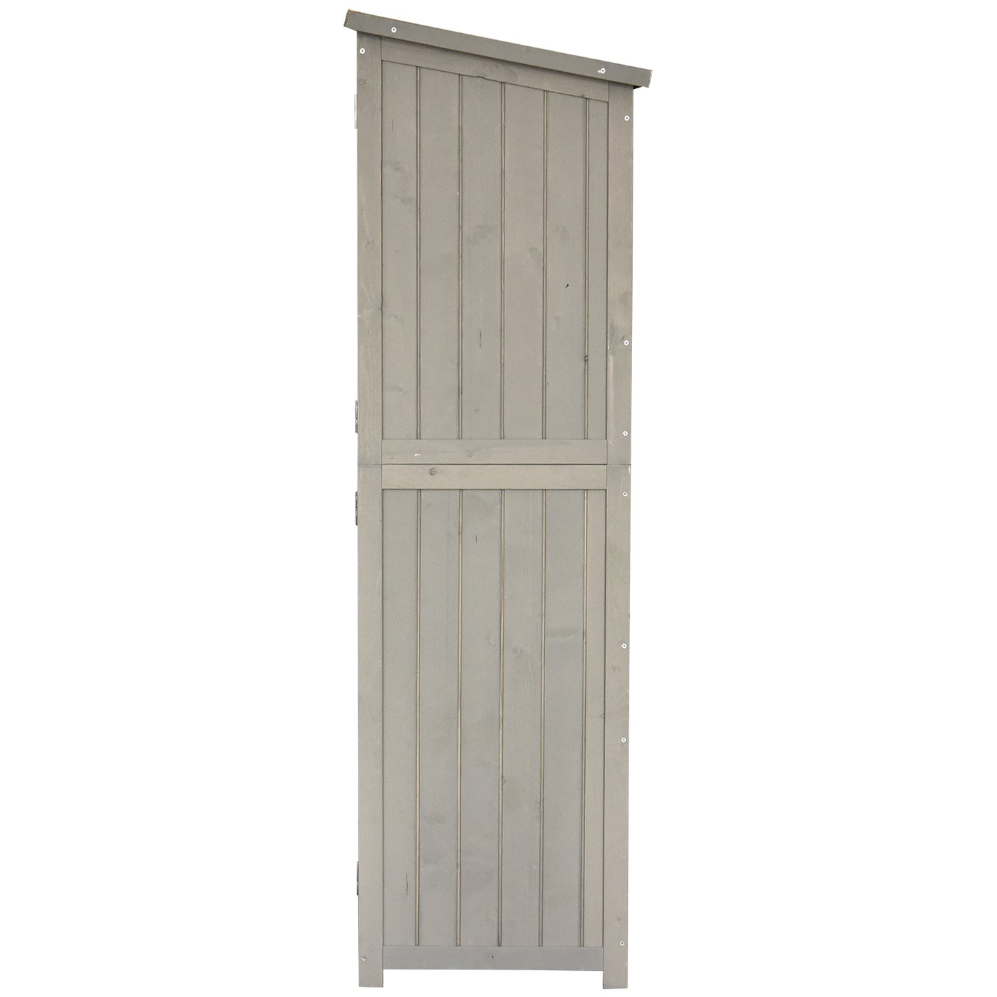 Outsunny 1.64 x 4.1ft Wooden Two Door Garden Shed - Grey