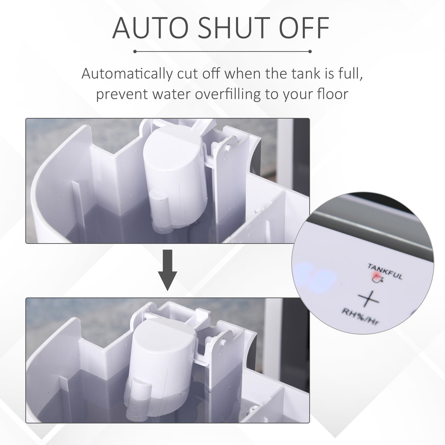 HOMCOM Portable Dehumidifier 10L/Day Ultra Quite Auto Cut Off for Basement Bathroom