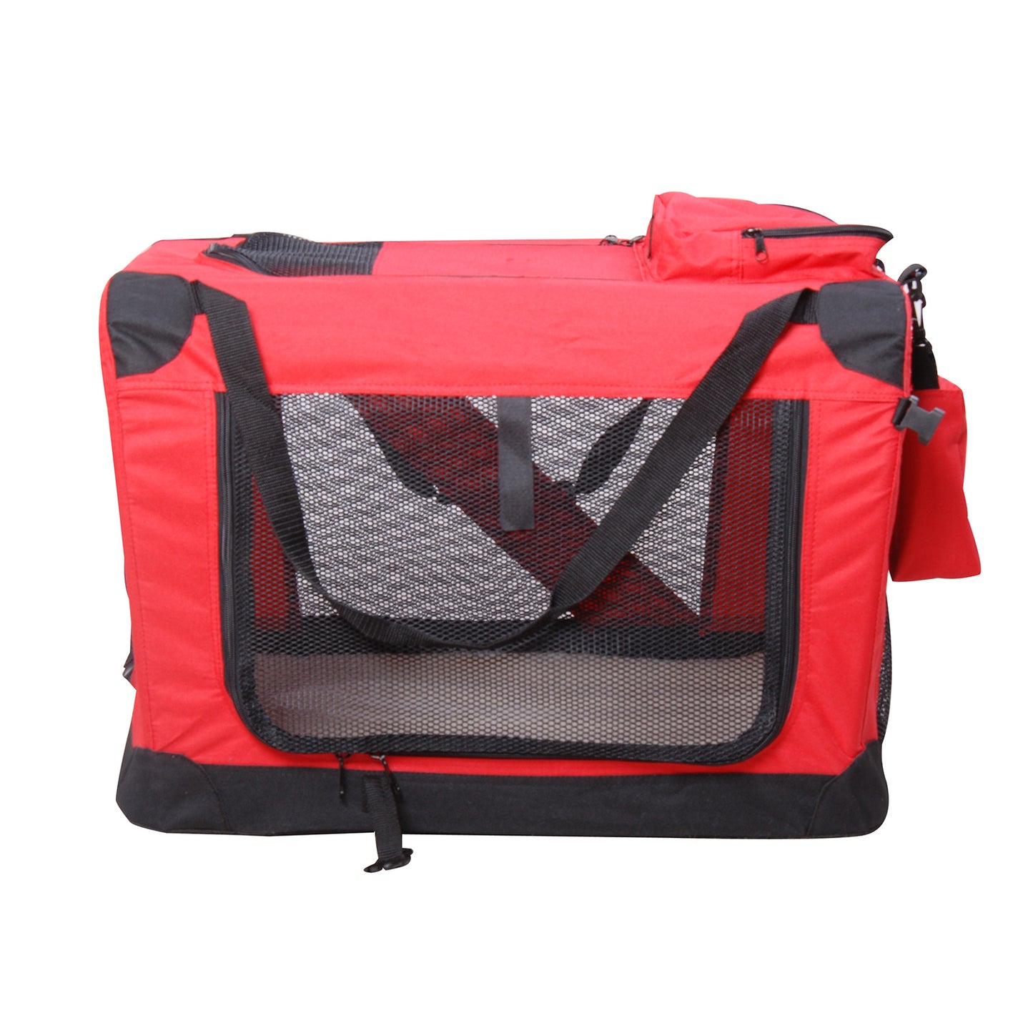 PawHut Small Pets PVC Oxford Cloth Travel Carrier w/ Mesh Windows Red