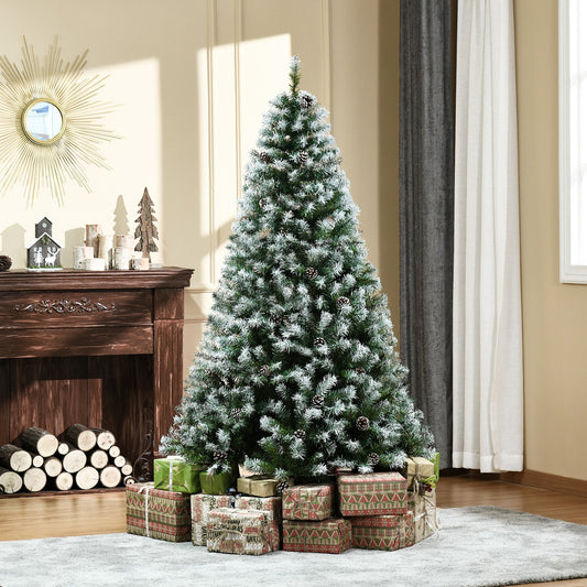HOMCOM 6FT Artificial Christmas Tree Holiday Home Xmas Decoration with Pine Cone