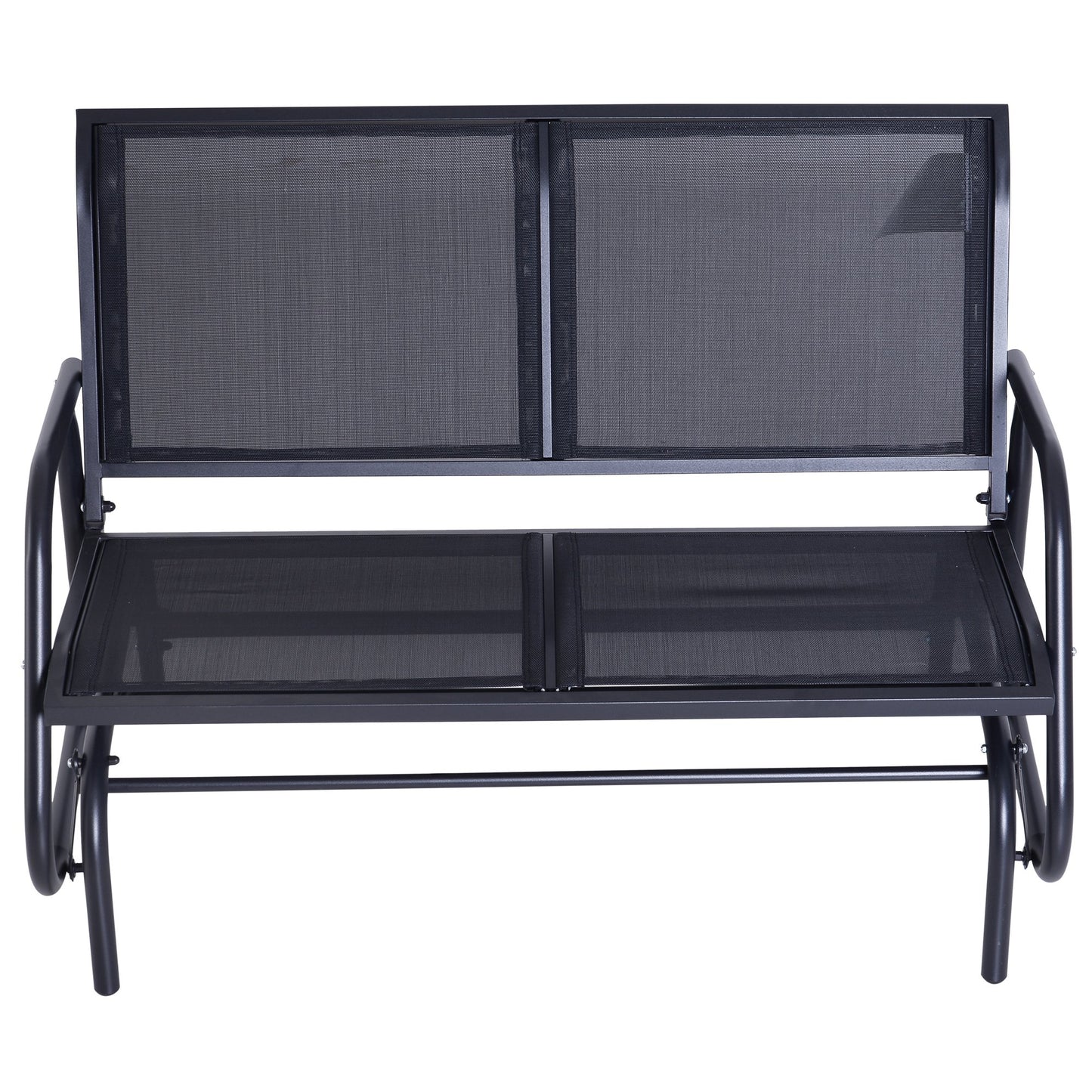Outsunny Swing Chair Outdoor Textilene Swing Bench Double Seat-Black