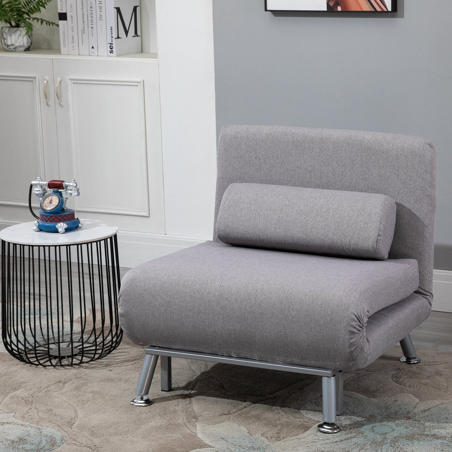 Grey store single sofa