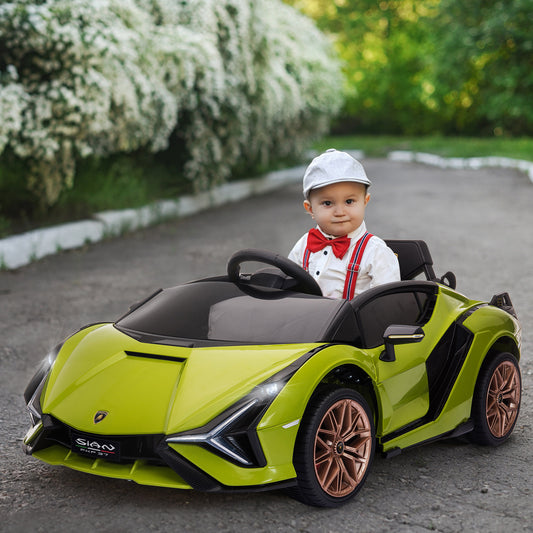 HOMCOM Lamborghini SIAN 12V Kids Electric Ride On Car Toy w/ Remote Control Green